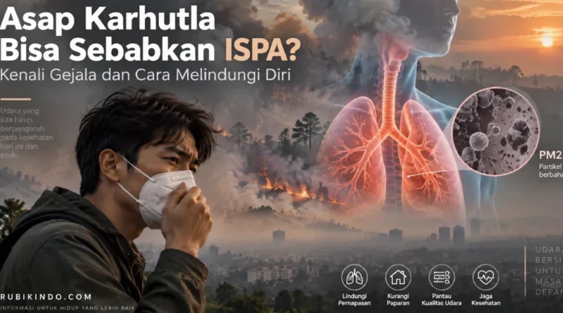 Ilustrasi dampak asap kebakaran hutan terhadap ISPA dan kesehatan pernapasan